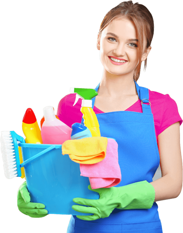 Skyline Home Cleaning professional with supplies